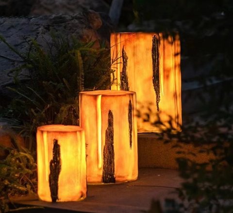 Log Christmas decoration light by JKPARKRIDES