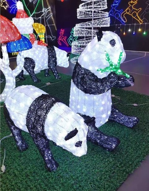 Panda Christmas decoration light by JKPARKRIDES