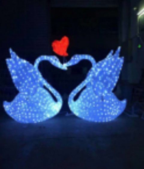 Swan Pair Christmas decoration light by JKPARKRIDES