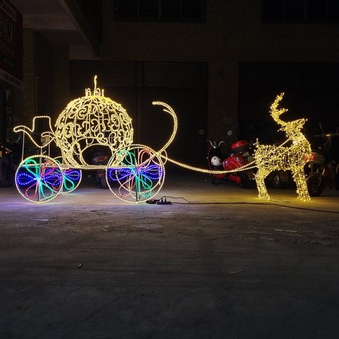 Deer Sleigh Christmas decoration light by JKPARKRIDES