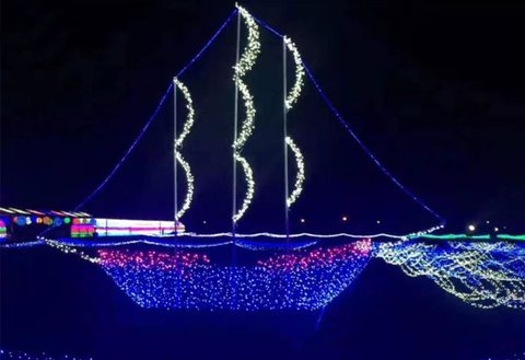 Sailboat Christmas decoration light by JKPARKRIDES