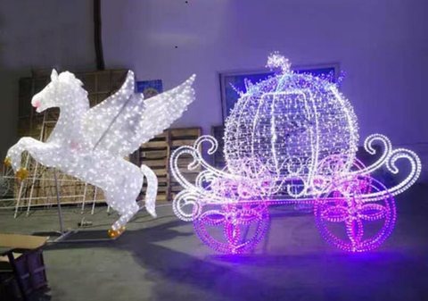 Pegasus Carriage Christmas decoration light by JKPARKRIDES