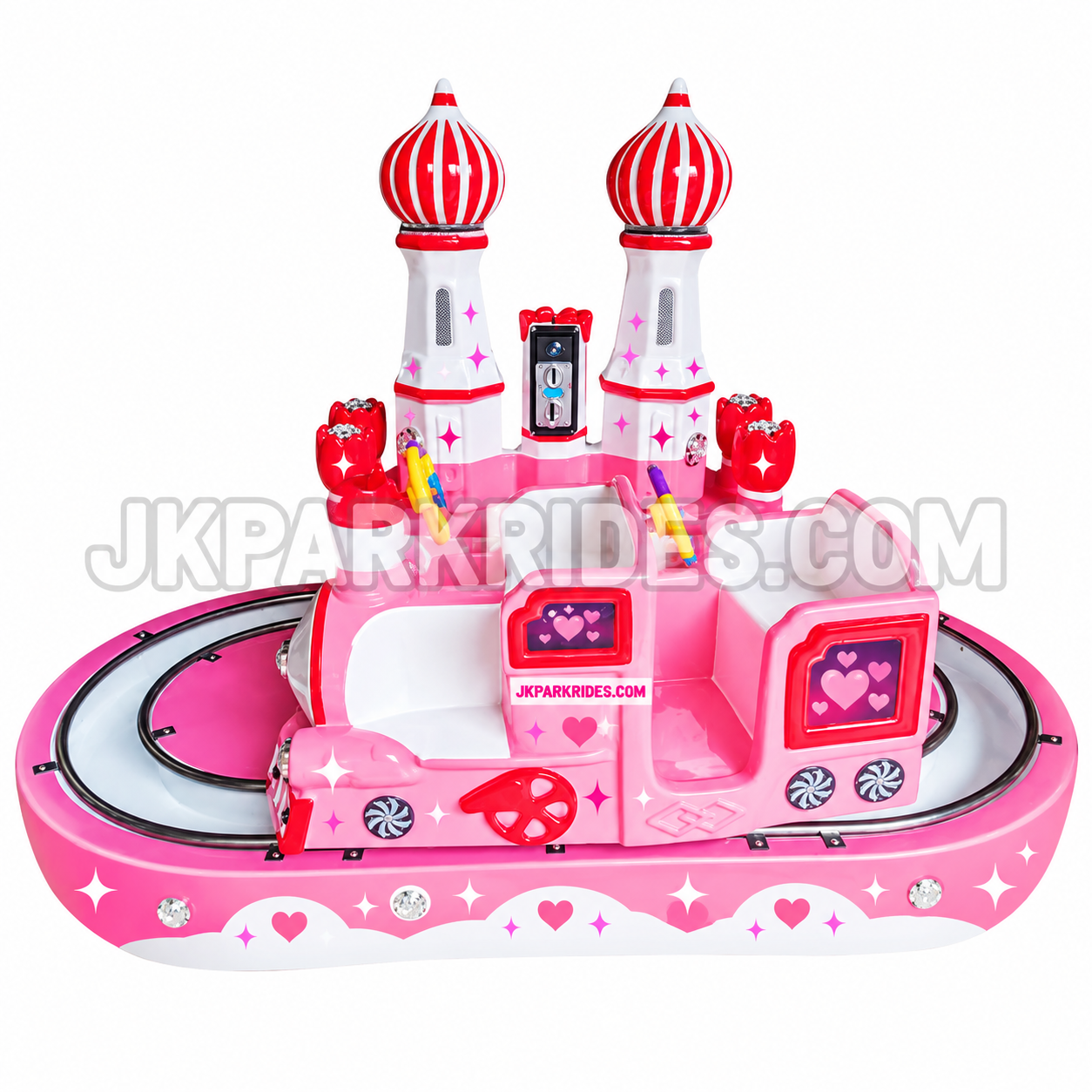 Coin operated track castle, children's mini amusement park, train mini park equipment, fiberglass indoor park, indoor amusement park — JKPARKRIDES product image