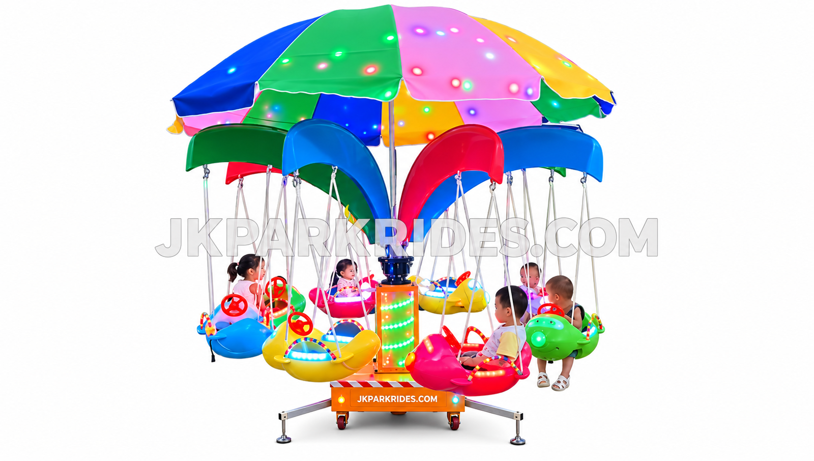 Hot selling amusement park carousel children's swing fish music spinning swing — JKPARKRIDES product image