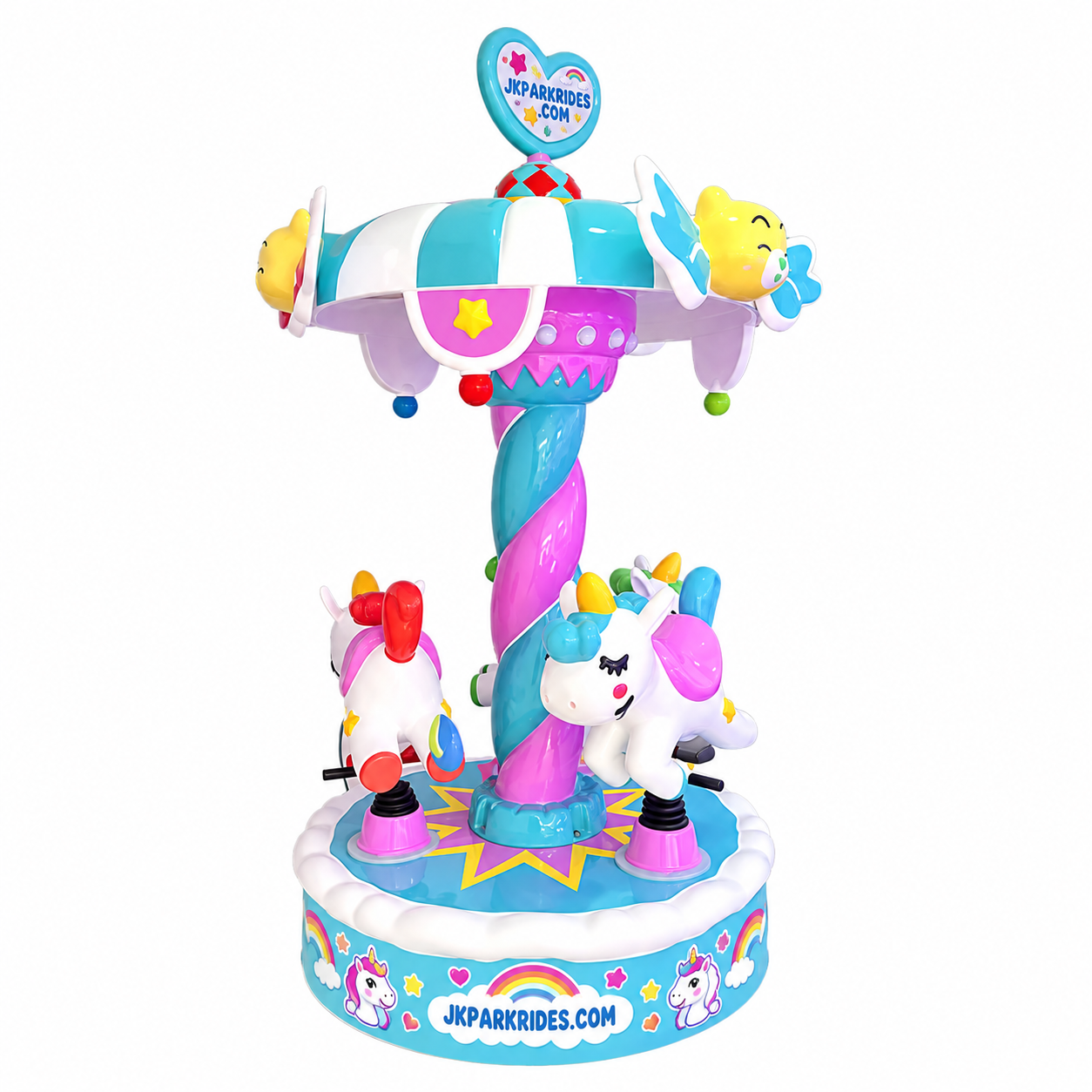 Unicorn Trio Mini Carousel — JKPARKRIDES product image
