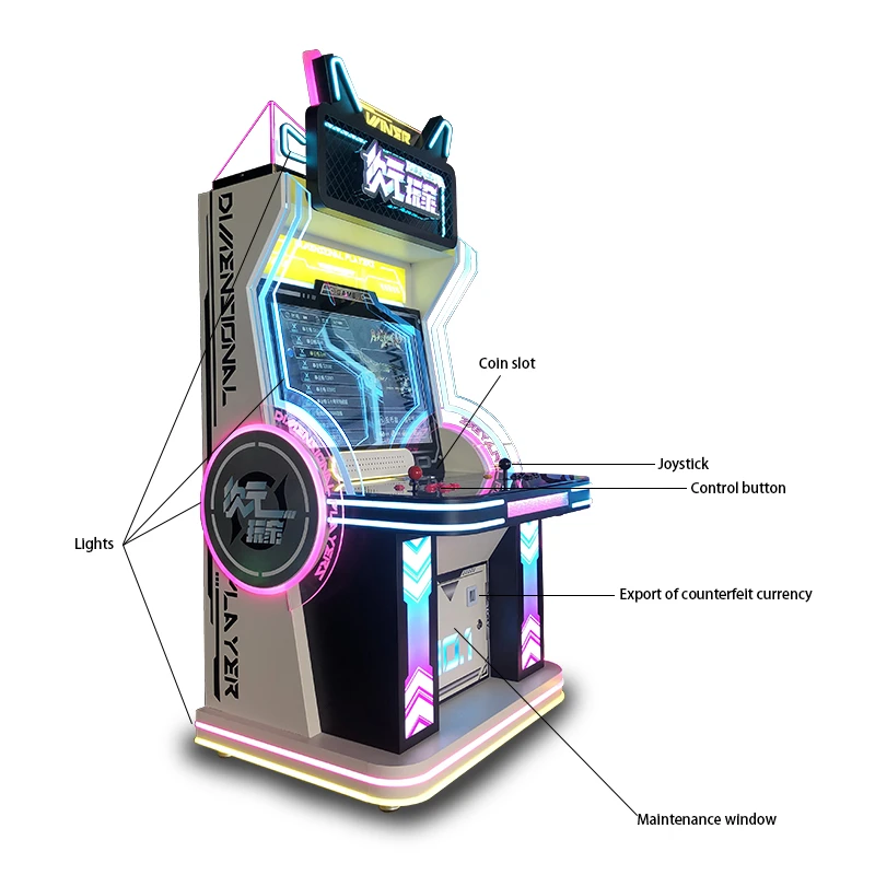 Four-Thousand Game Arcade Cabinet — arcade cabinet layout with labelled controls