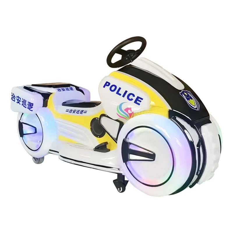 Entertainment motorcycle children's car music color LED electric motorcycle children's playground equipment — overall equipment view