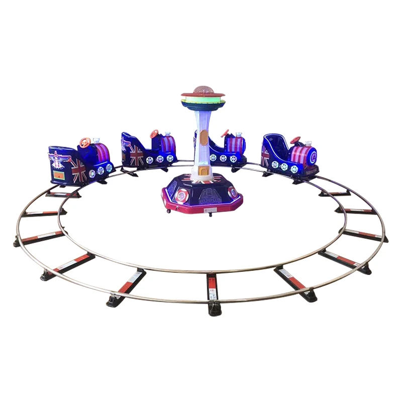 Factory wholesale, outdoor plaza, multiple electric track trains, children's playground equipment trains — additional view of the equipment
