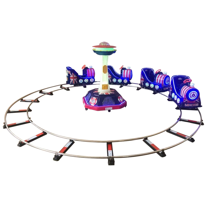 Factory wholesale, outdoor plaza, multiple electric track trains, children's playground equipment trains — additional view of the equipment