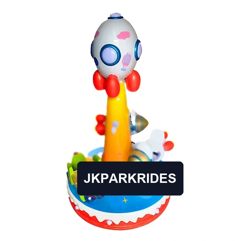 Interstellar Rocket Rotating Ride — rocket-themed carousel with seats around the centre column