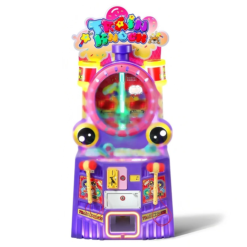 Little Train Knock Master — purple arcade cabinet with illuminated circular display