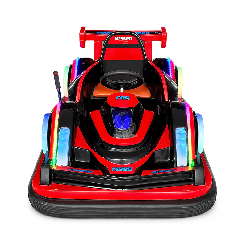 500W Commercial Bumper Car — front view of the red bumper car with rear frame