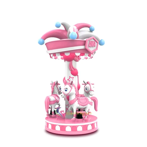 Pink Dream Three Rider Mini Carousel — overall equipment view