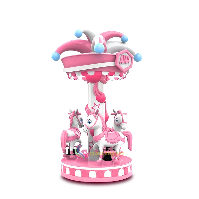 Pink Dream Three Rider Mini Carousel — overall equipment view