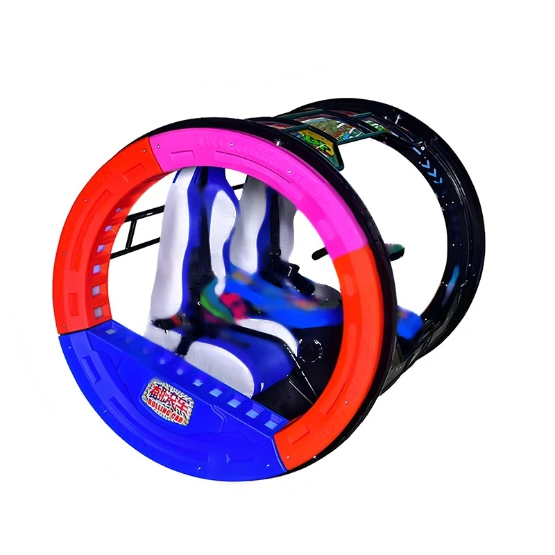 Square amusement bike, rolling bike, rotating bike, 360 degree rotating rolling bike — overall equipment view