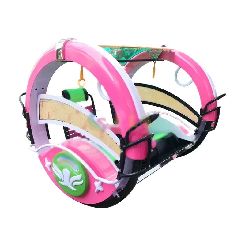 Square, battery flip happy car, children's play equipment, attractions electric two-person sightseeing car, light car stalls — overall equipment view