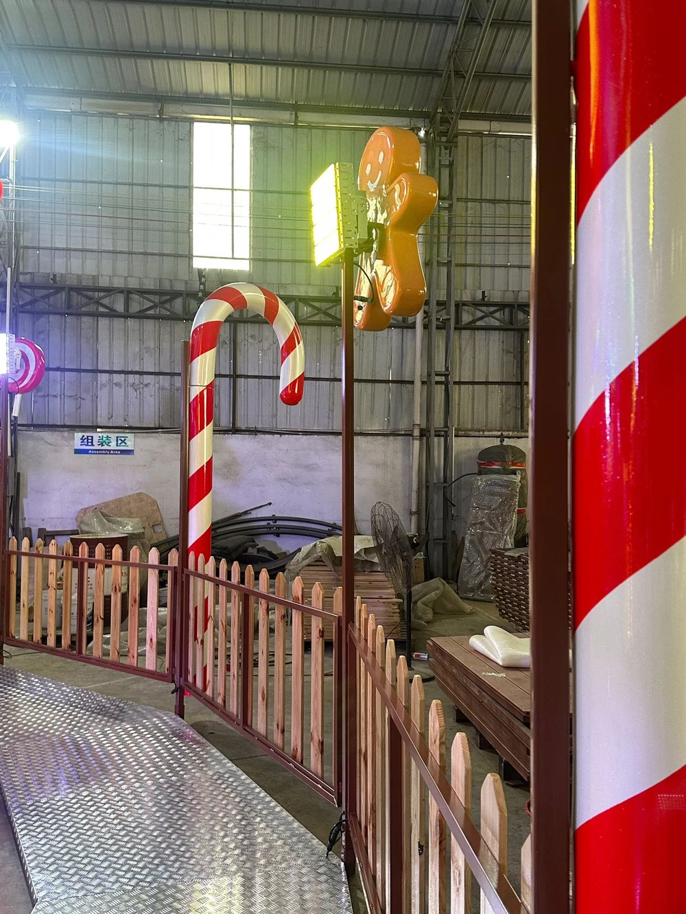 Christmas Tree Ride cabin under construction at JKPARKRIDES